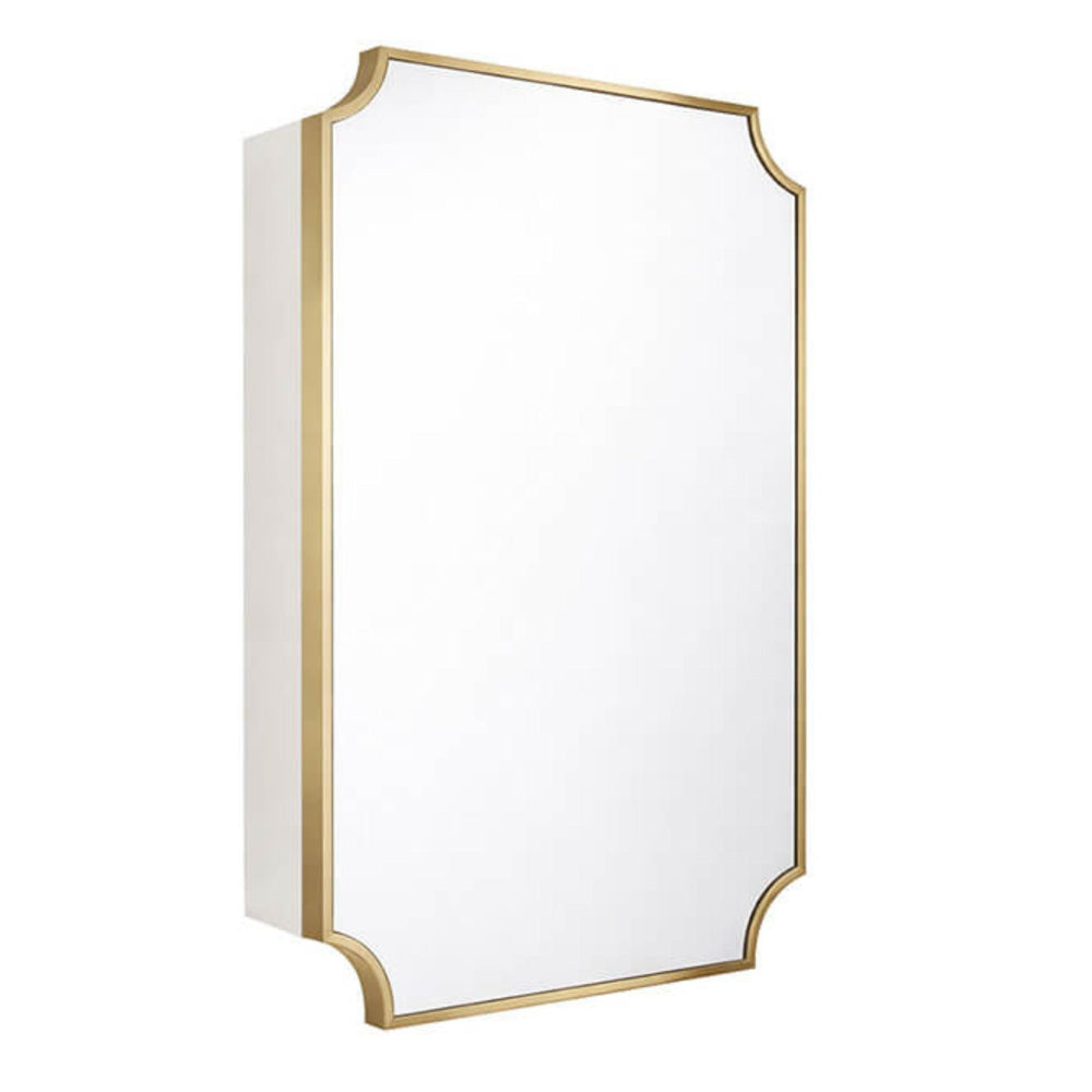 TURNER HASTINGS CLAREMONT BRUSHED BRASS MIRROR SHAVING CABINET 500X800MM