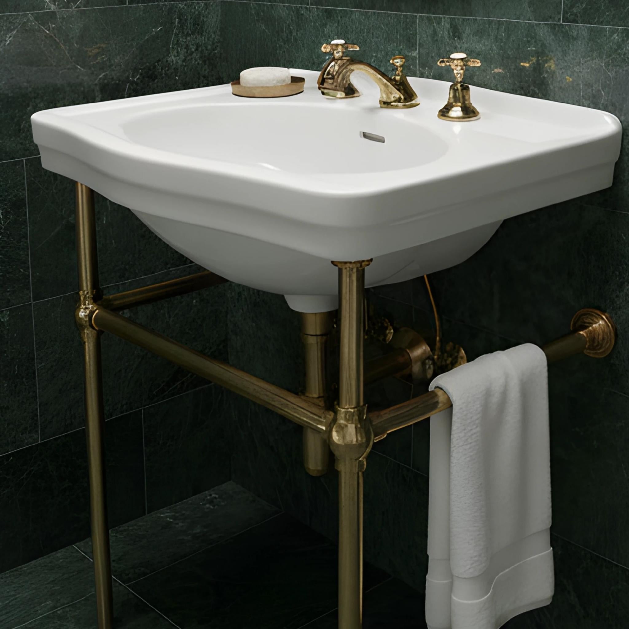 TURNER HASTINGS CLAREMONT NUOVO BASIN STAND BRUSHED BRASS 580MM