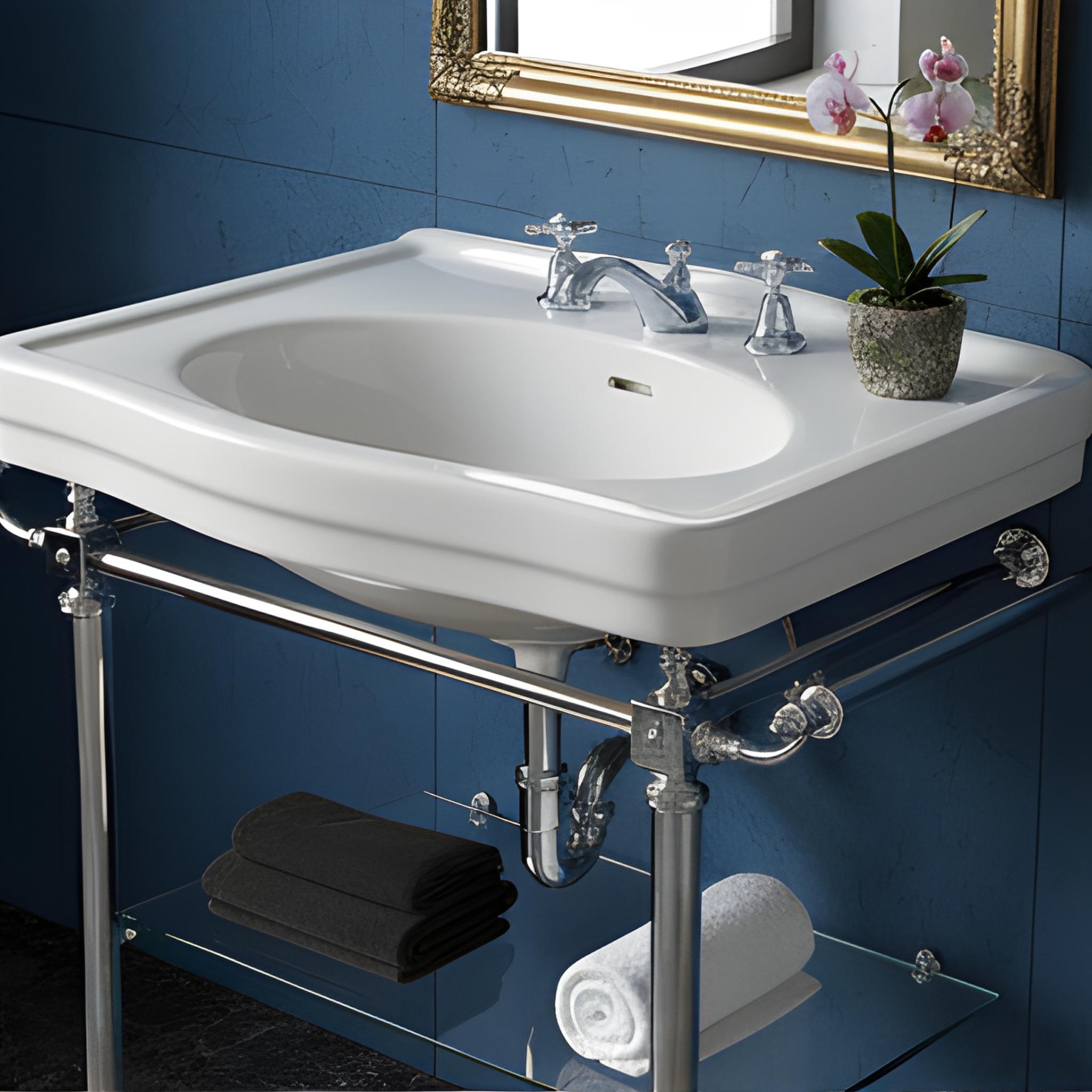 TURNER HASTINGS CLAREMONT ENGLISH BASIN STAND CHROME 580MM