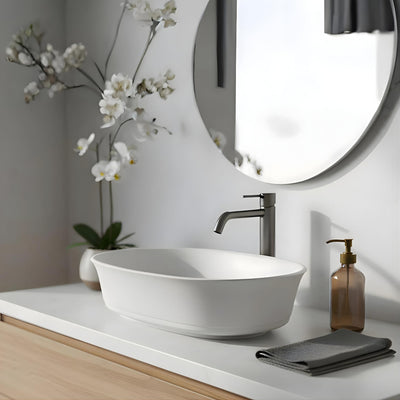 TURNER HASTINGS CLAREMONT HANDCRAFTED ABOVE COUNTER BASIN MATTE WHITE 606MM