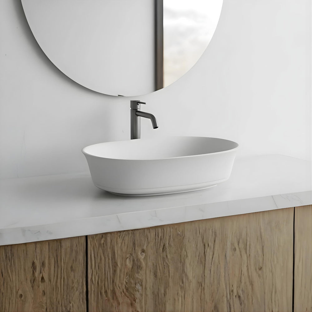 TURNER HASTINGS CLAREMONT HANDCRAFTED ABOVE COUNTER BASIN MATTE WHITE 606MM