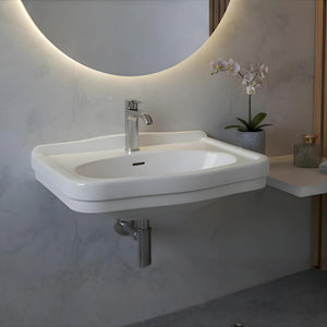 TURNER HASTINGS CLAREMONT WALL HUNG BASIN GLOSS WHITE 680MM