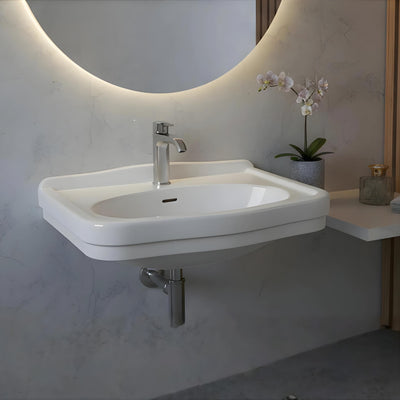 TURNER HASTINGS CLAREMONT WALL HUNG BASIN GLOSS WHITE 680MM