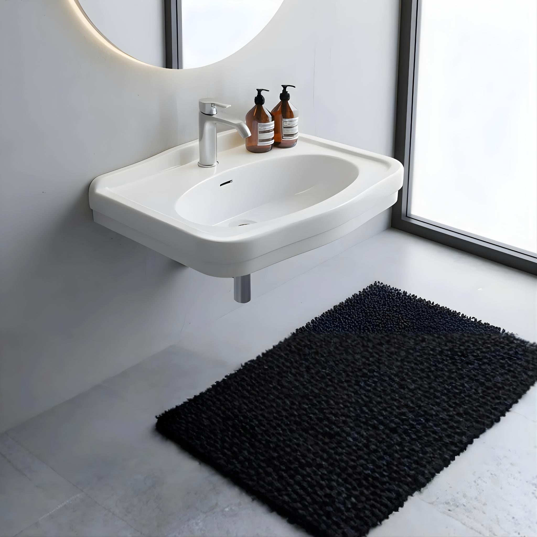 TURNER HASTINGS CLAREMONT WALL HUNG BASIN GLOSS WHITE 680MM