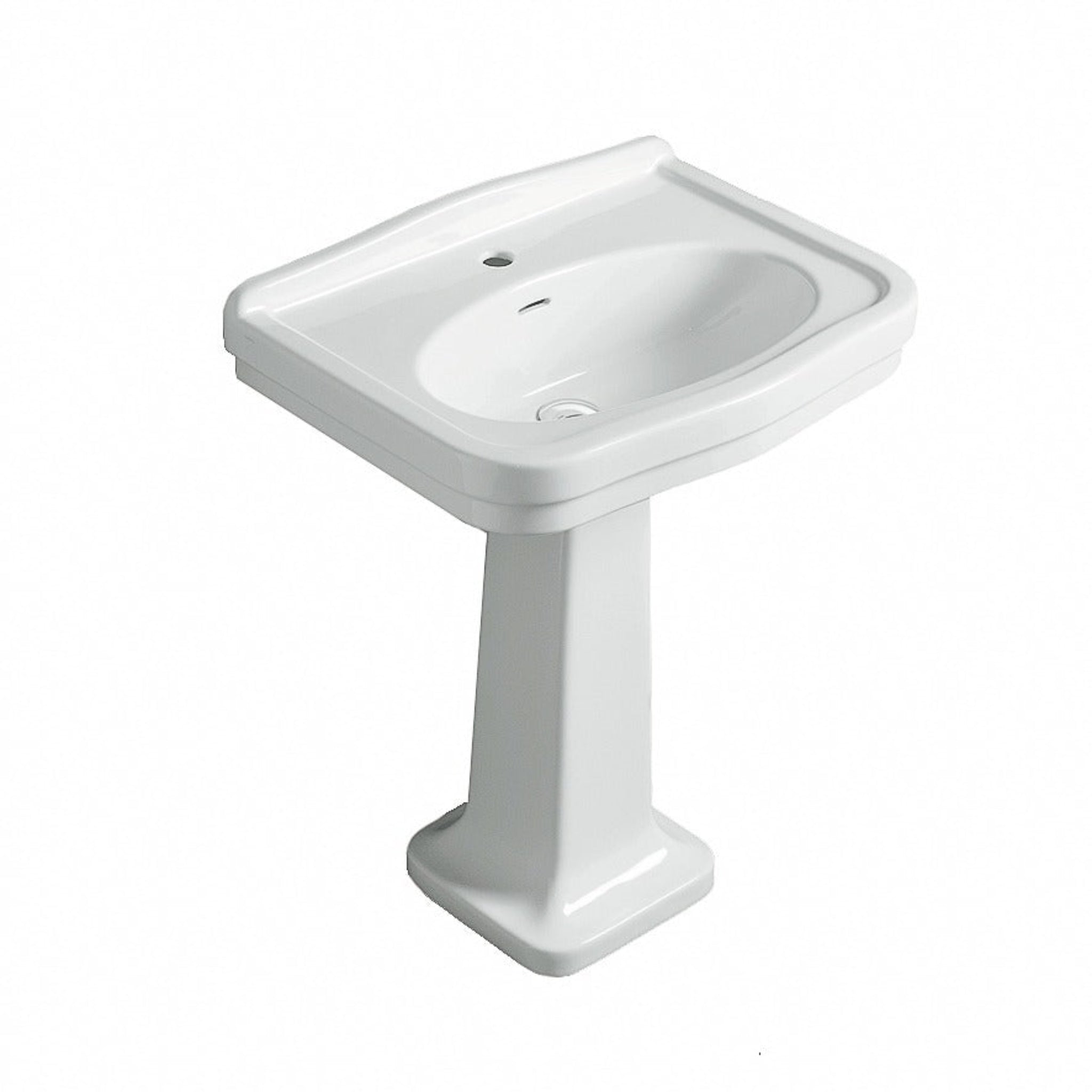 TURNER HASTINGS CLAREMONT BASIN & PEDESTAL GLOSS WHITE 680MM X 885MM