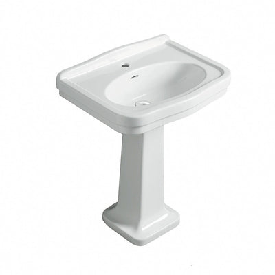 TURNER HASTINGS CLAREMONT BASIN & PEDESTAL GLOSS WHITE 680MM X 885MM