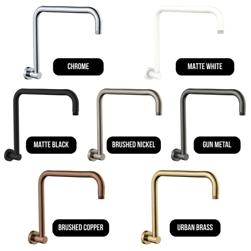 FIENZA ROUND FIXED GOOSENECK SHOWER ARM 322MM BRUSHED COPPER