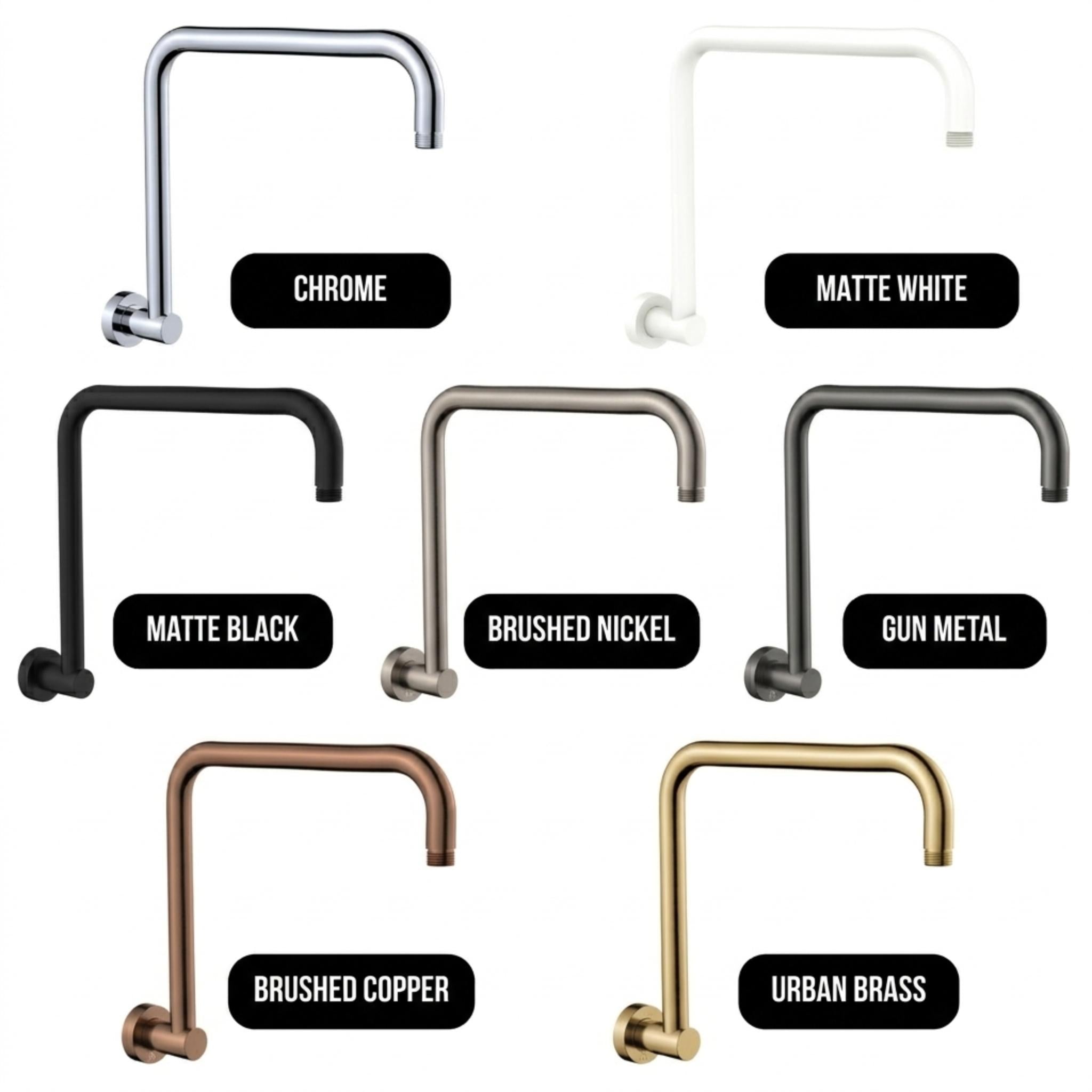 FIENZA ROUND FIXED GOOSENECK SHOWER ARM 322MM BRUSHED COPPER