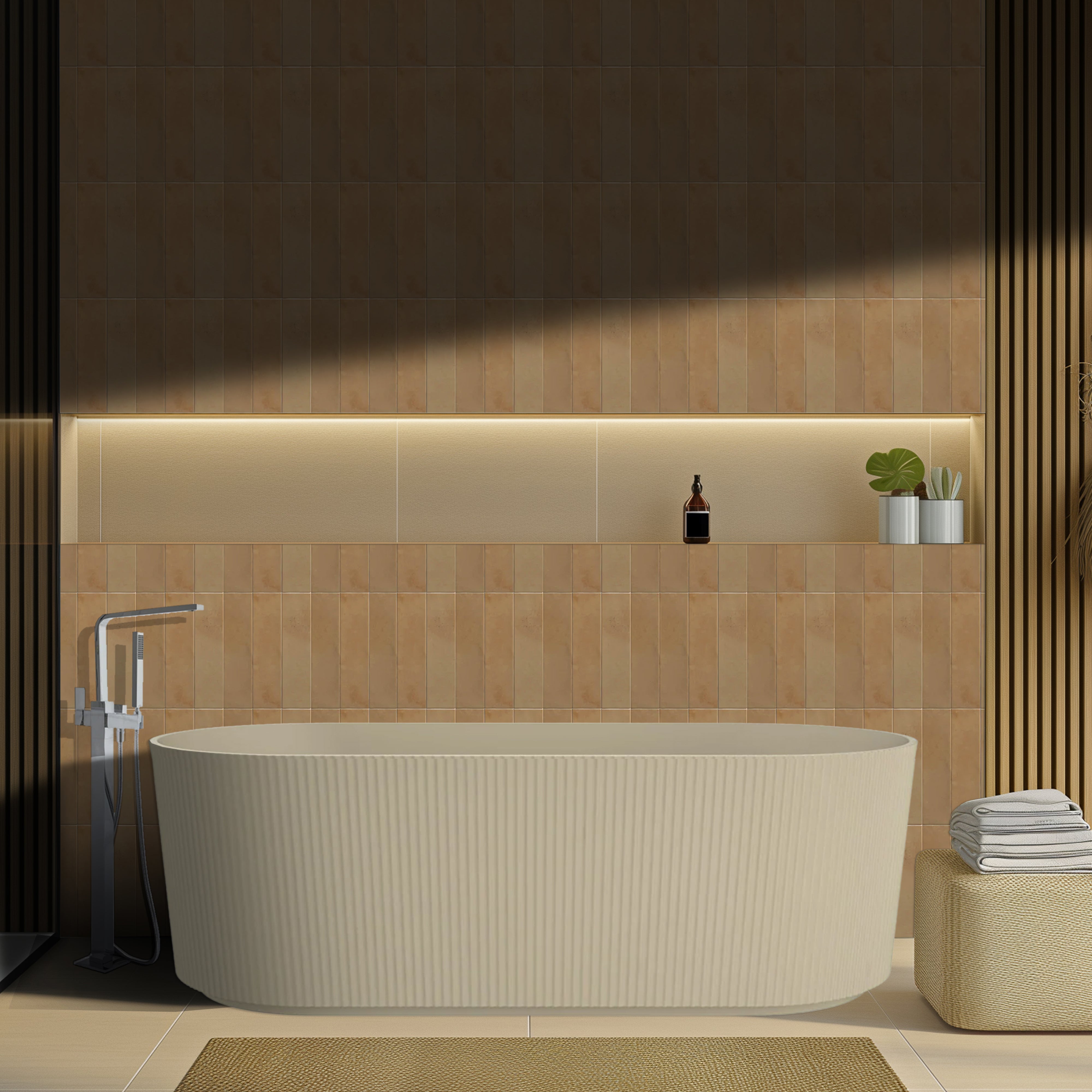 LINSOL CLEO FREESTANDING BATHTUB GINGER (AVAILABLE IN 1500MM AND 1700MM)
