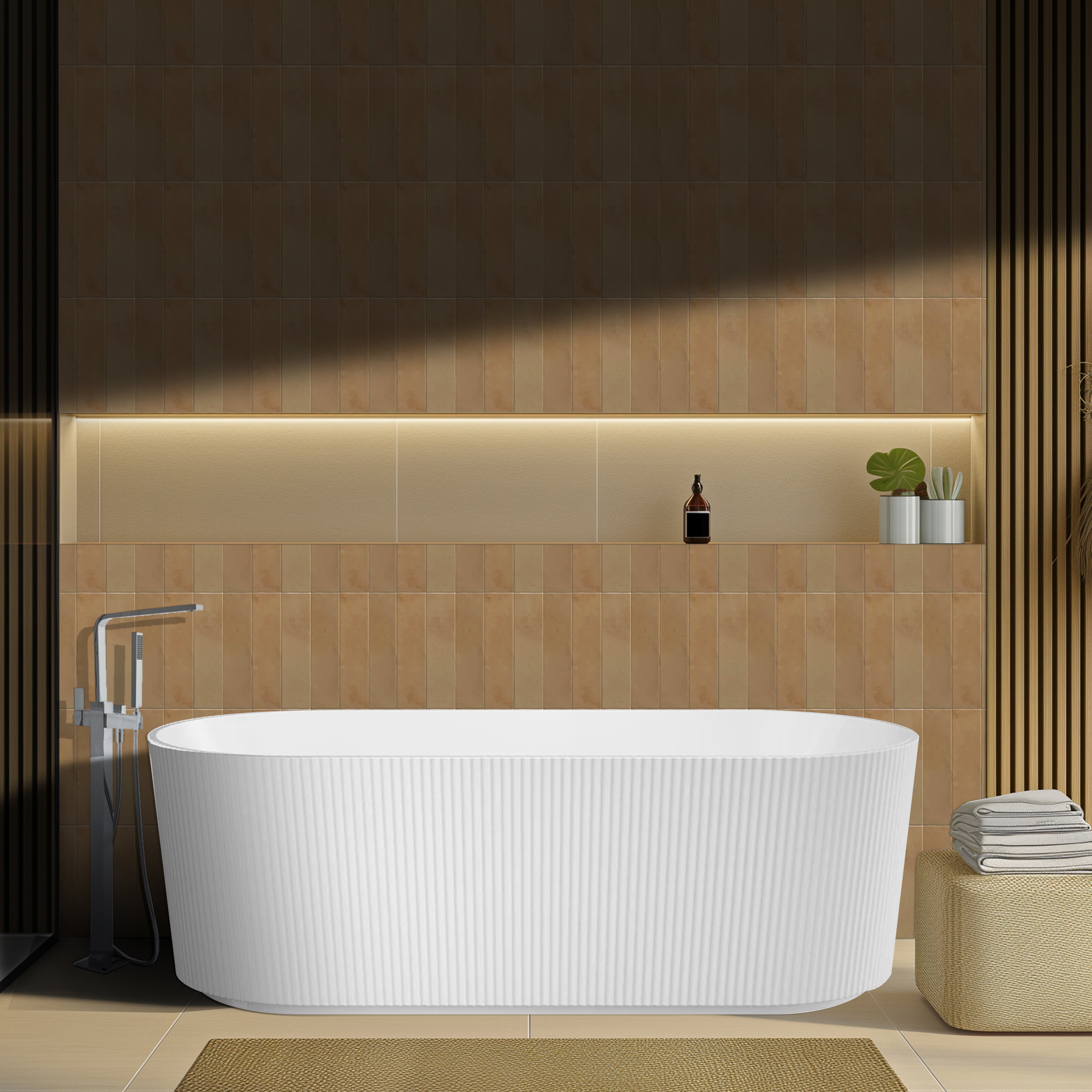 LINSOL CLEO FREESTANDING BATHTUB GLOSS WHITE (AVAILABLE IN 1500MM AND 1700MM)