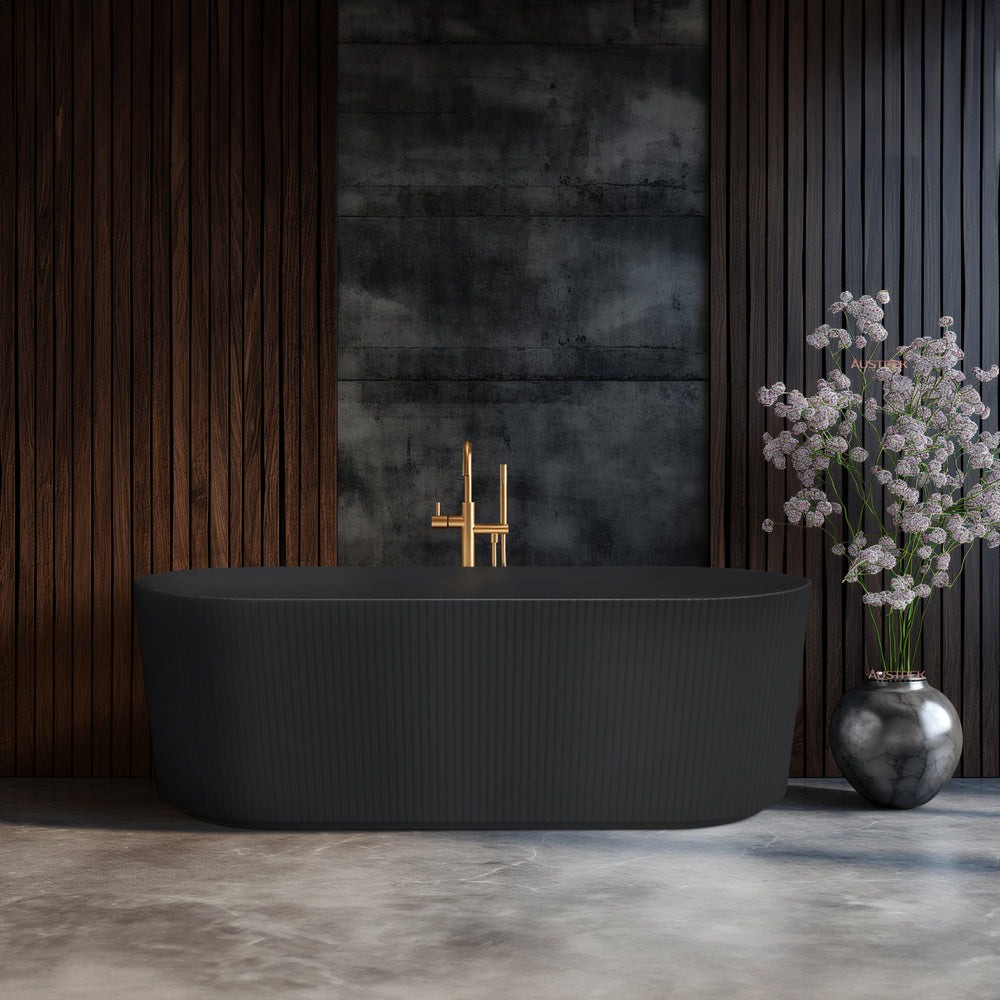 LINSOL CLEO FREESTANDING BATHTUB MATTE BLACK (AVAILABLE IN 1500MM AND 1700MM)