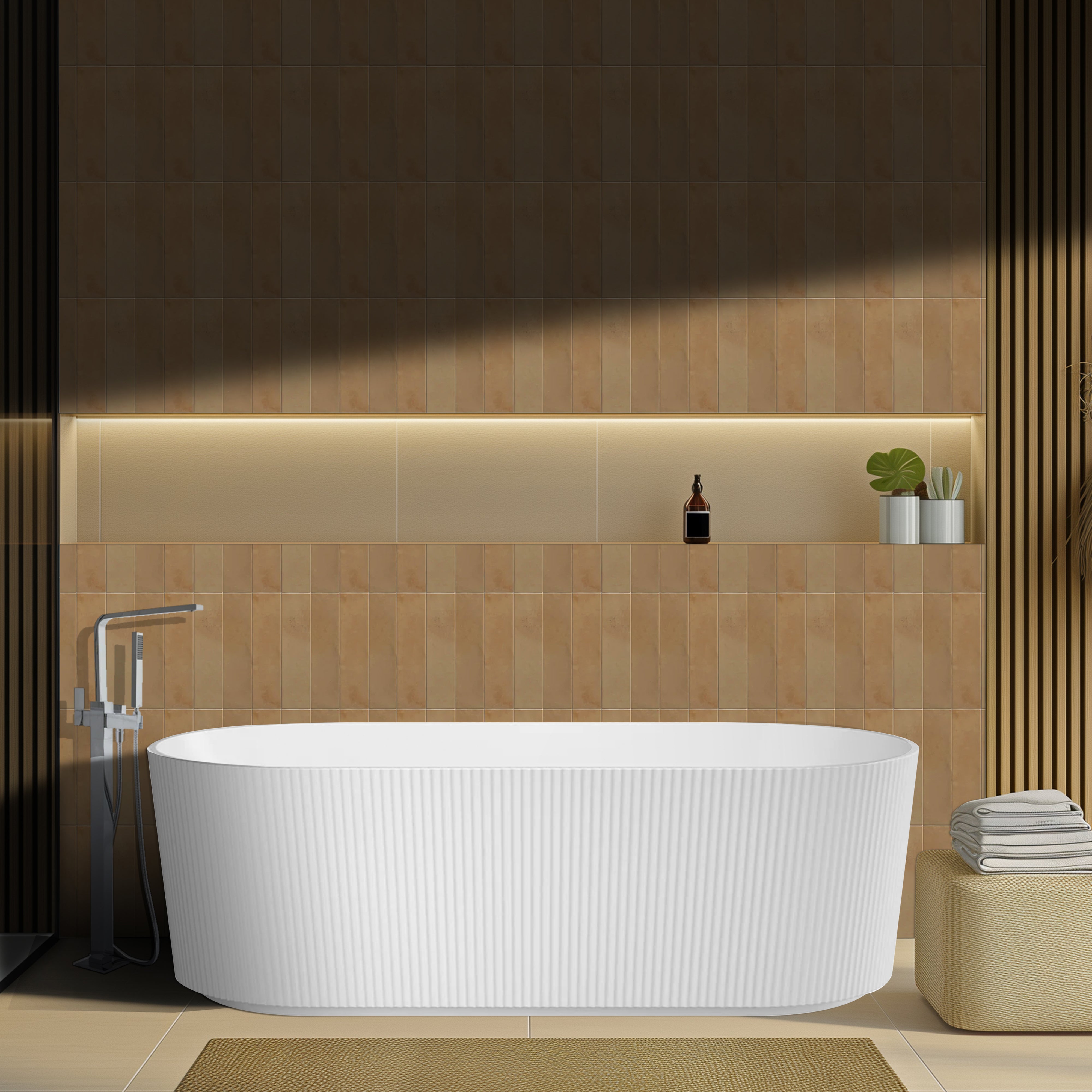 LINSOL CLEO FREESTANDING BATHTUB MATTE WHITE (AVAILABLE IN 1500MM AND 1700MM)
