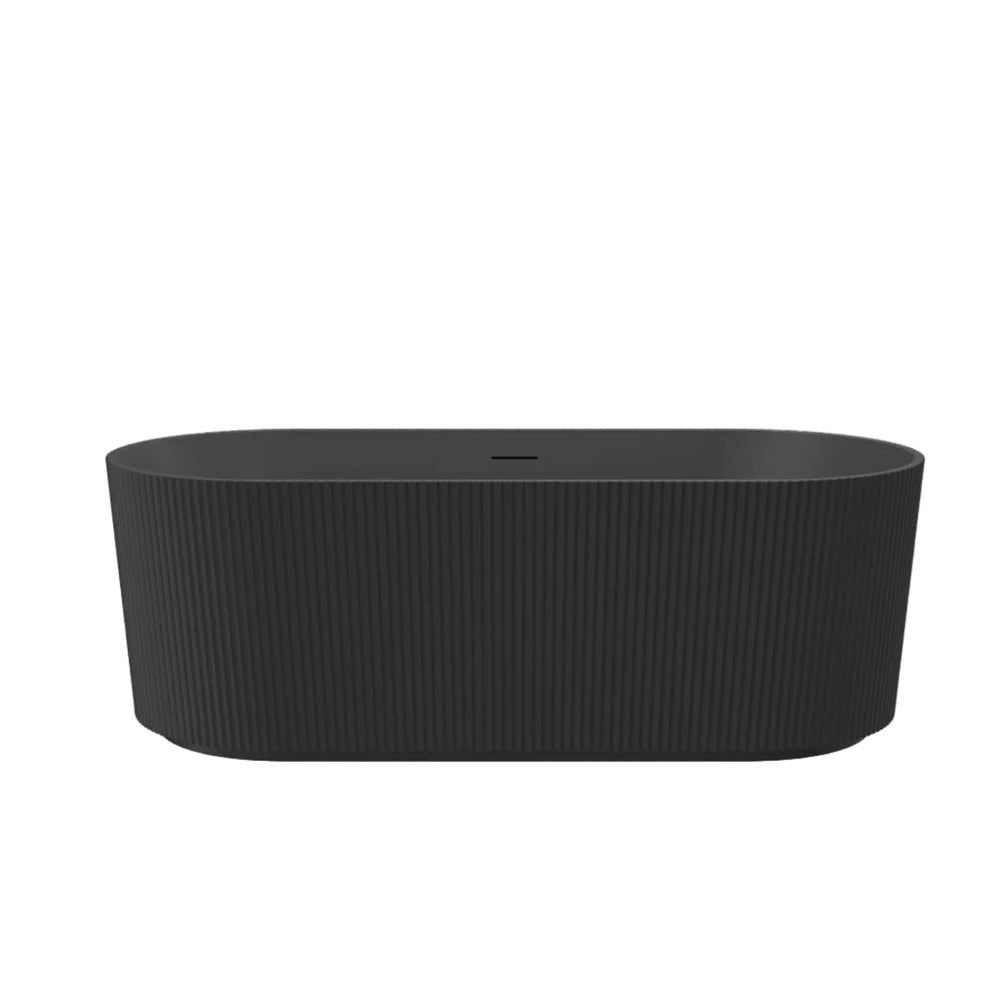 Linsol Cleo Freestanding Bath with Overflow Matte Black 1700mm