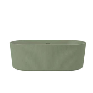 Linsol Cleo Freestanding Bath with Overflow Sage Green 1500mm
