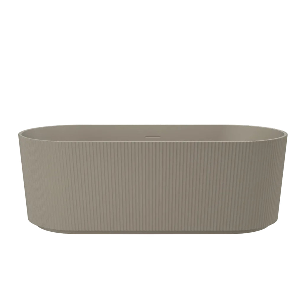 Linsol Cleo Freestanding Bath with Overflow Warm Grey 1500mm