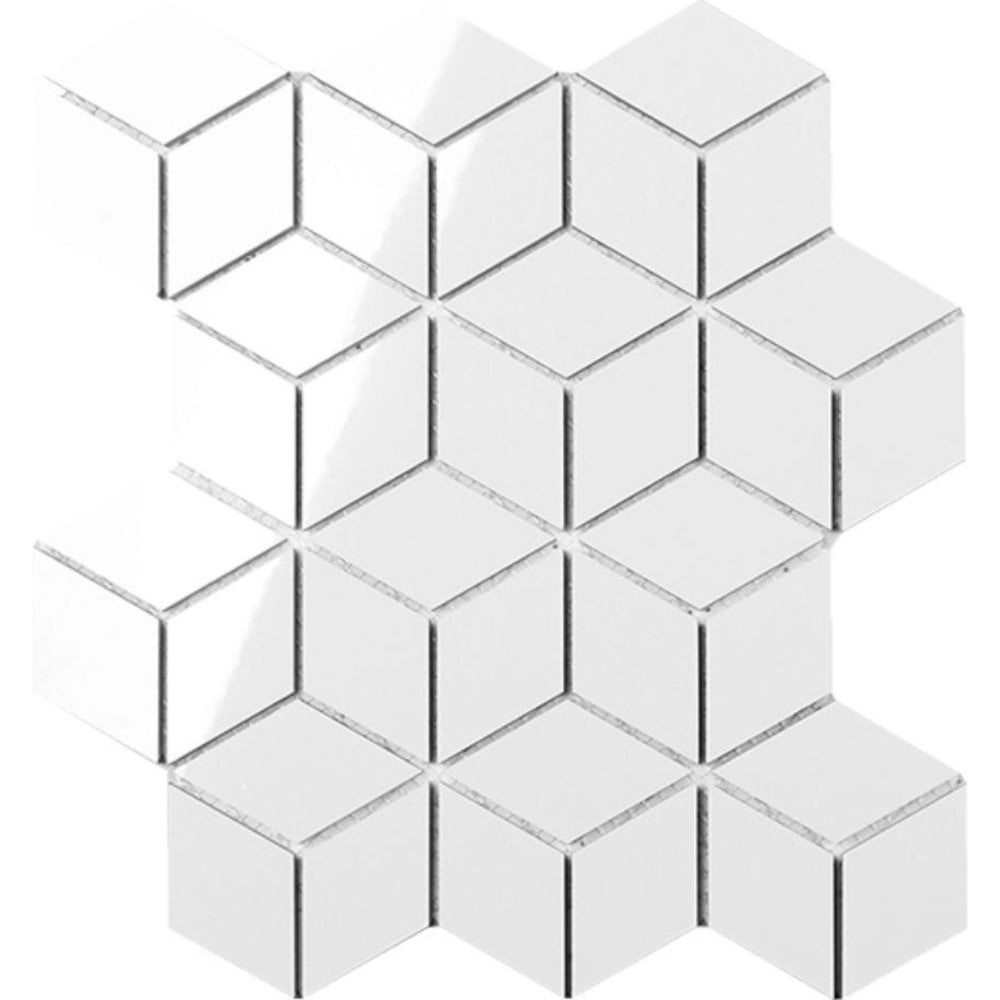 EVERSTONE POLAR SPACE DIAMOND CUBE MATTE 258X298MM RECTANGLE MOSAIC TILE