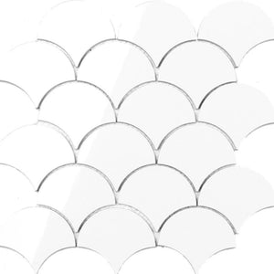 EVERSTONE POLAR SPACE SCALLOP GLOSSY 239X246MM RECTANGLE MOSAIC TILE