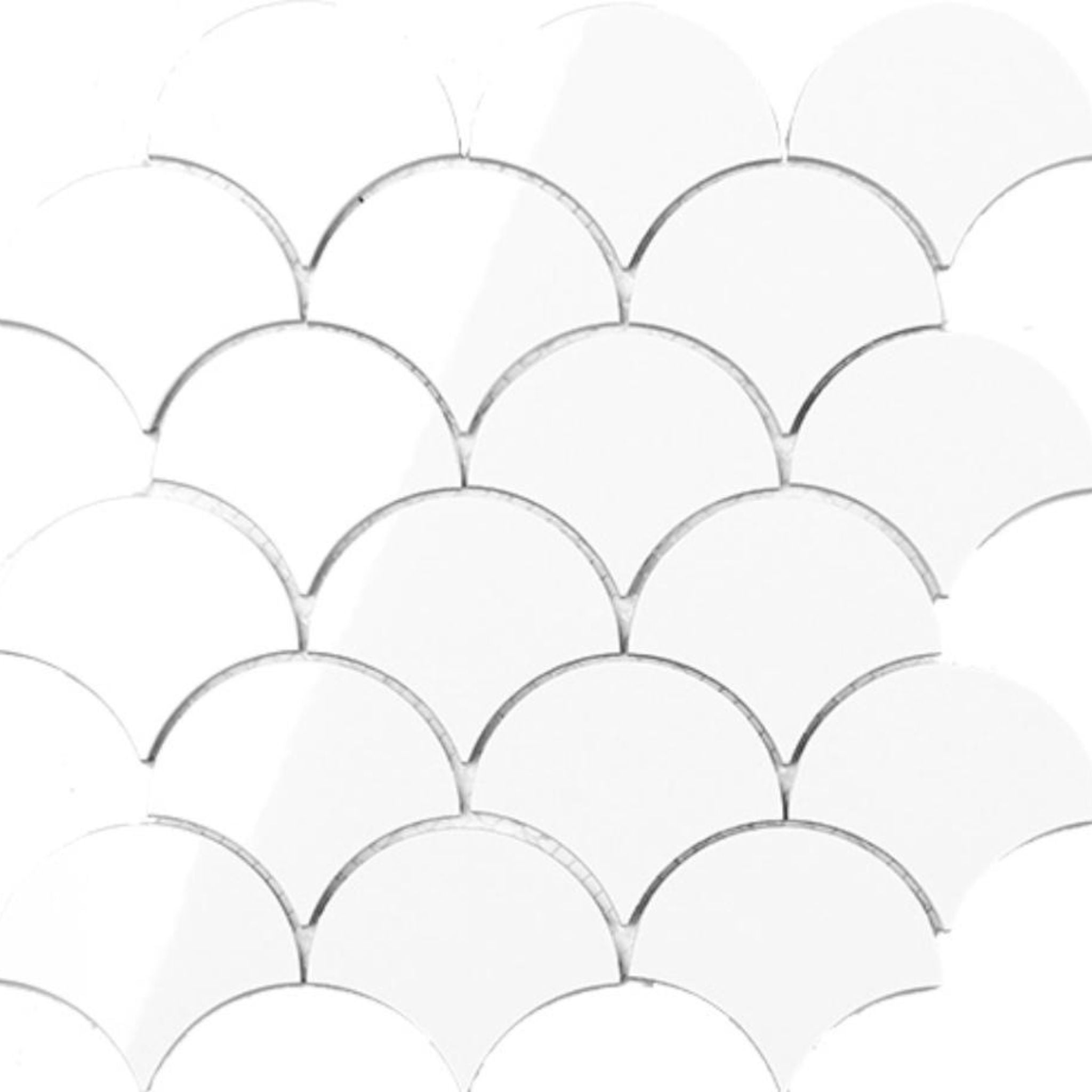 EVERSTONE POLAR SPACE SCALLOP MATTE 239X246MM RECTANGLE MOSAIC TILE
