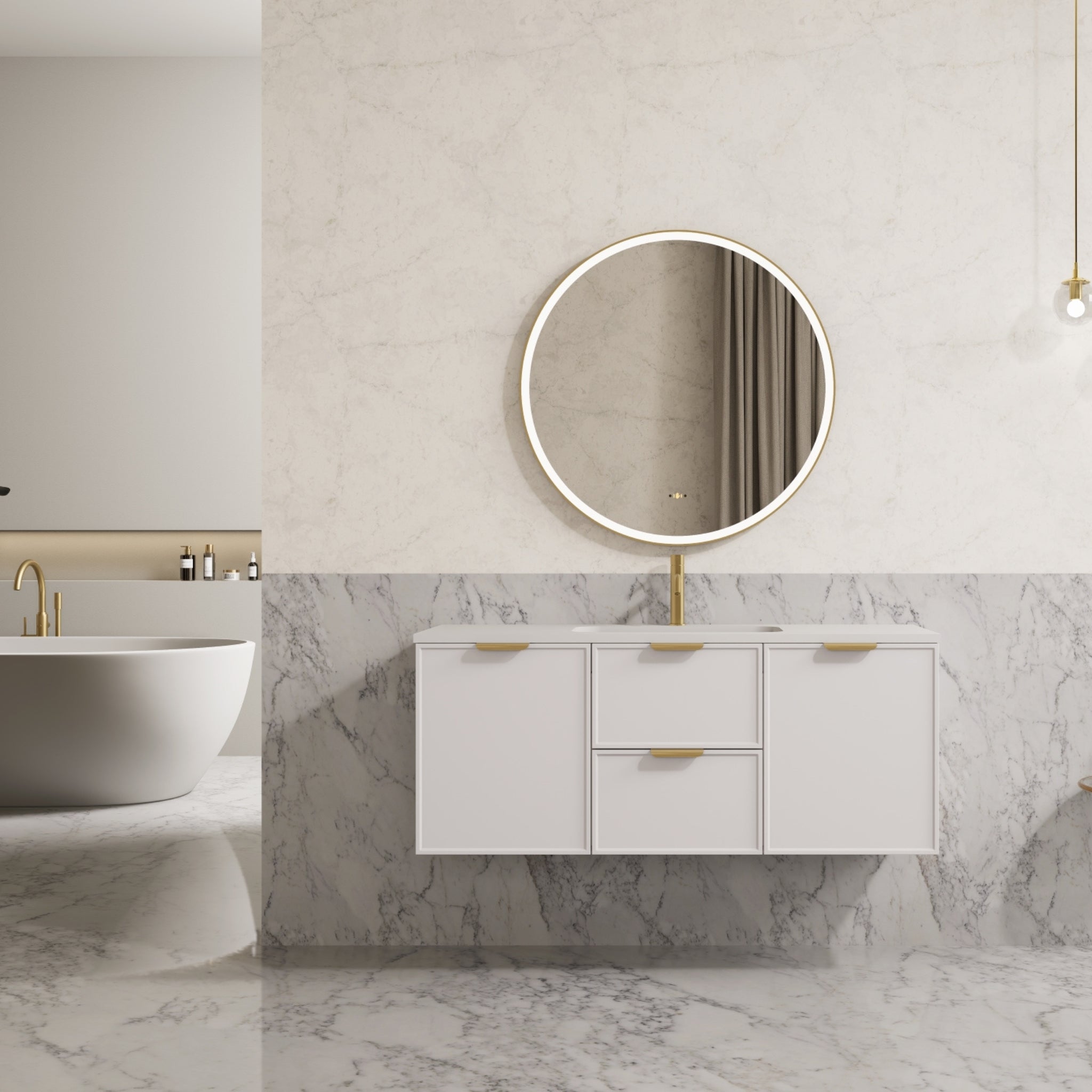 CETO MIAMI MATTE WHITE 1200MM SINGLE BOWL WALL HUNG VANITY