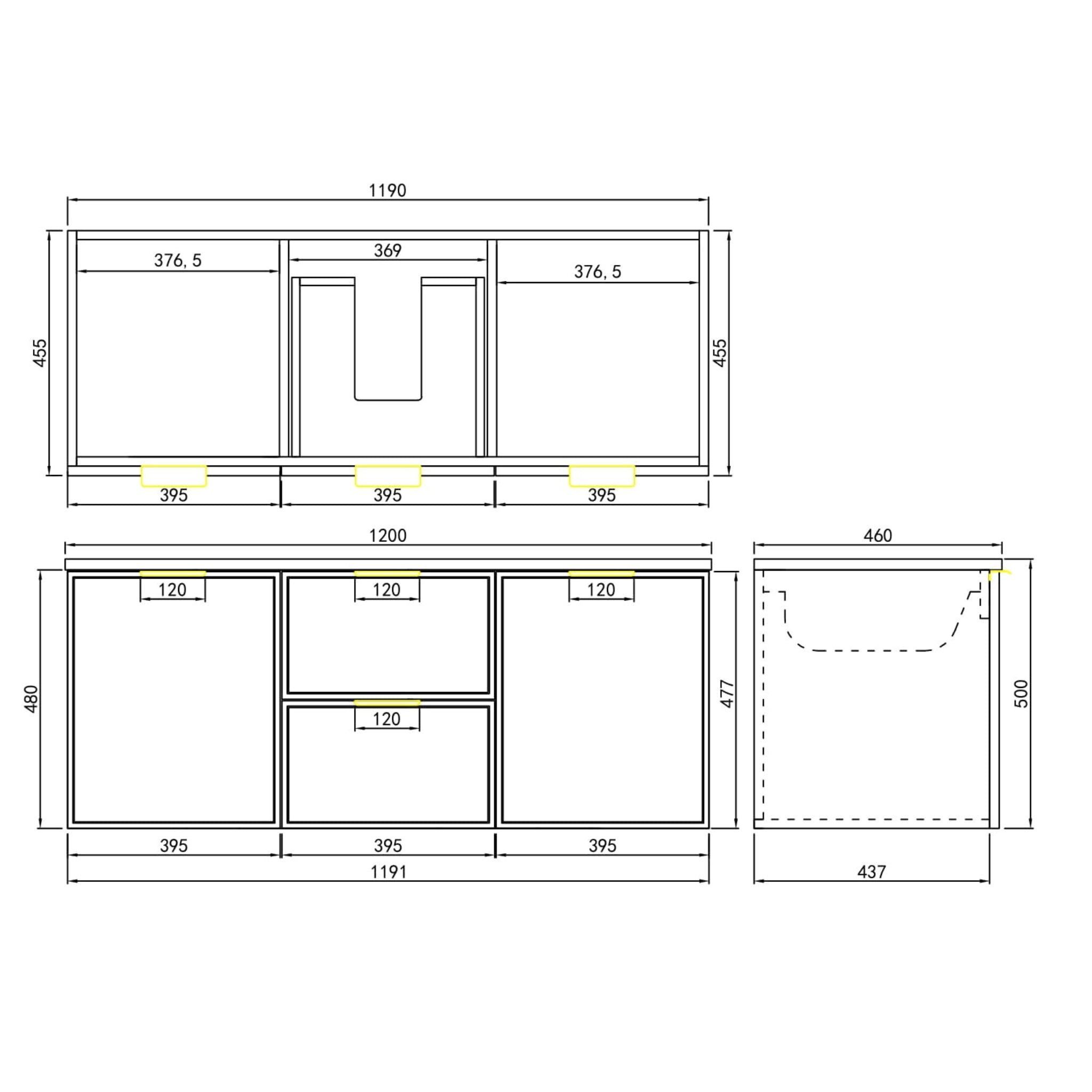CETO MIAMI OLIVE GREEN 1200MM SINGLE BOWL WALL HUNG VANITY