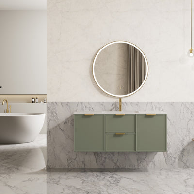 CETO MIAMI OLIVE GREEN 1200MM SINGLE BOWL WALL HUNG VANITY