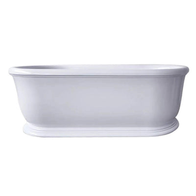 TURNER HASTINGS CAMDEN TITANCAST SOLID SURFACE FREESTANDING BATHTUB GLOSS WHITE WITH OVERFLOW 1800MM