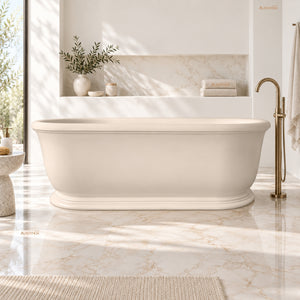 TURNER HASTINGS CAMDEN TITANCAST FREESTANDING NON OVERFLOW BATHTUB NATURAL LINEN 1800MM