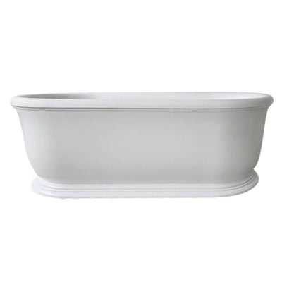 TURNER HASTINGS CAMDEN TITANCAST SOLID SURFACE FREESTANDING BATHTUB SATIN SILK WHITE WITH OVERFLOW 1800MM