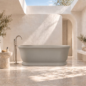 TURNER HASTINGS CAMDEN TITANCAST FREESTANDING OVERFLOW BATHTUB LIGHT FAWN 1800MM