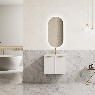 CETO MIAMI MATTE WHITE 600MM SINGLE BOWL WALL HUNG VANITY