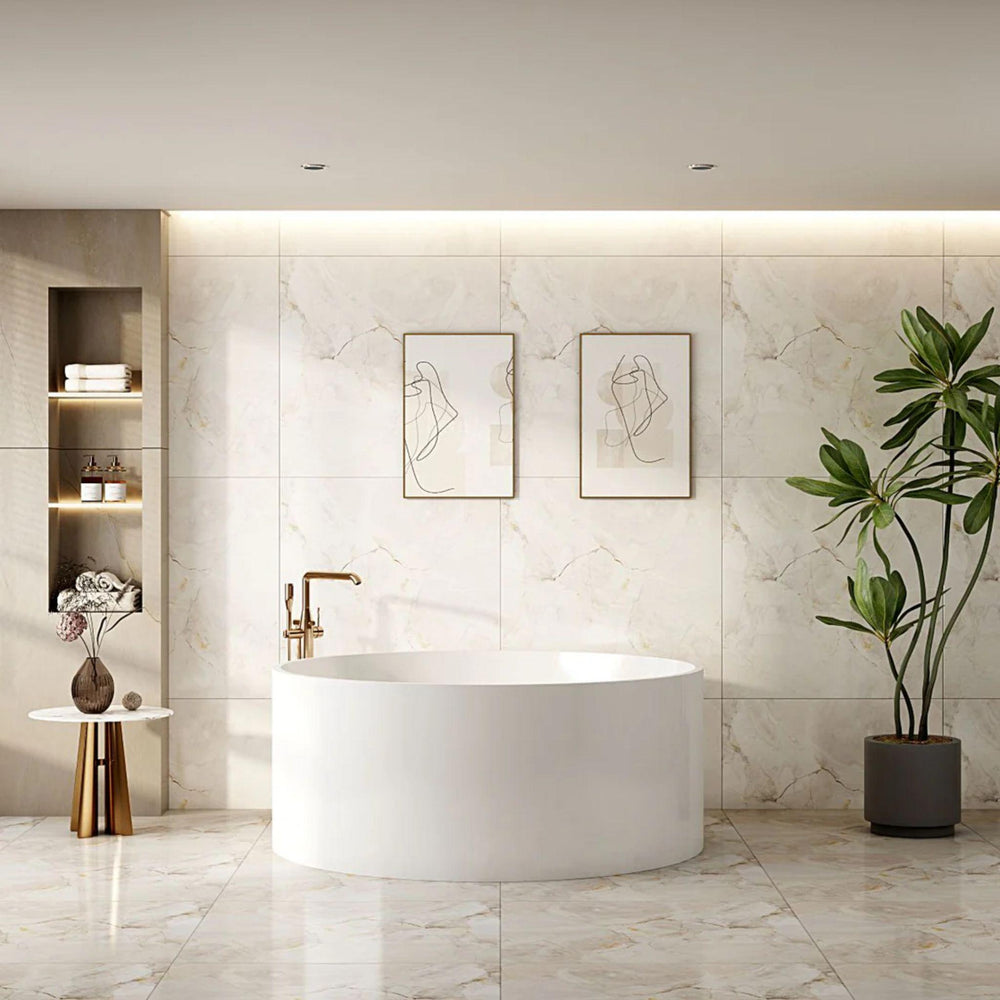 MERCIO COLE FREESTANDING ACRYLIC BATHTUB GLOSS WHITE 1400MM