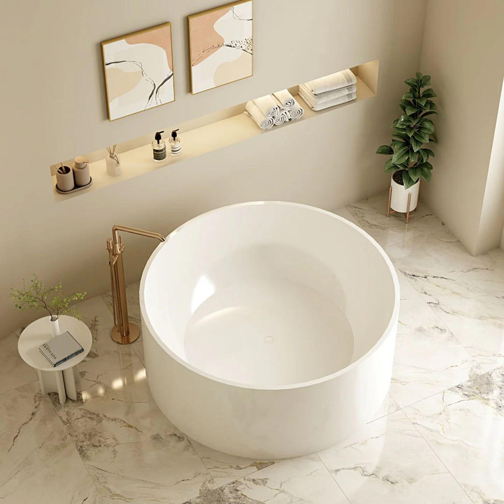 MERCIO COLE FREESTANDING ACRYLIC BATHTUB GLOSS WHITE 1400MM