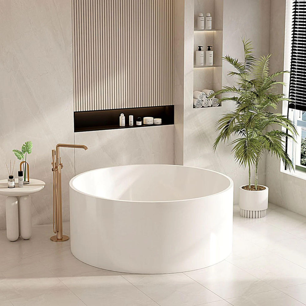 MERCIO COLE FREESTANDING ACRYLIC BATHTUB GLOSS WHITE 1400MM