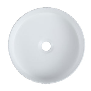 MERCIO CORA FLUTED ROUND ABOVE COUNTER BASIN MATTE WHITE 360MM