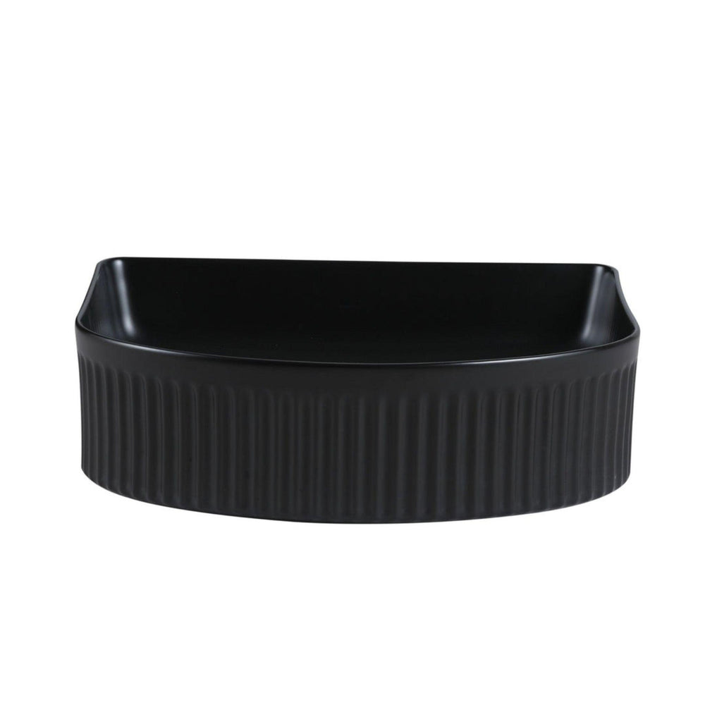 MERCIO CORA FLUTED ARCH ABOVE COUNTER BASIN MATTE BLACK 410MM