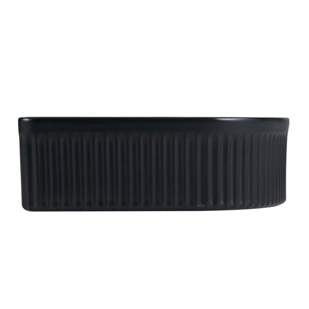 MERCIO CORA FLUTED ARCH ABOVE COUNTER BASIN MATTE BLACK 410MM