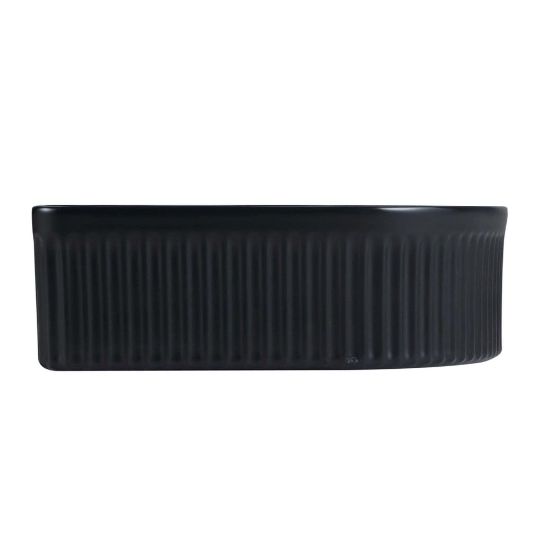 MERCIO CORA FLUTED ARCH ABOVE COUNTER BASIN MATTE BLACK 410MM