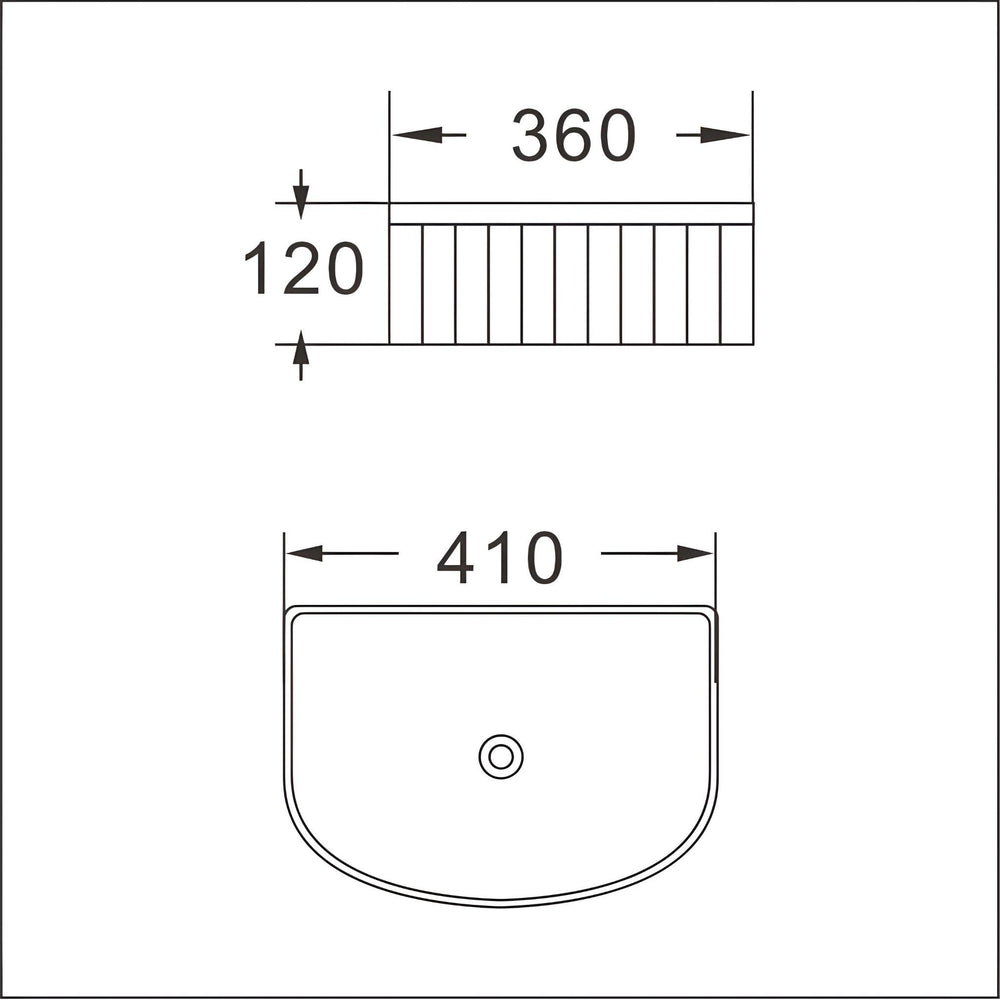 MERCIO CORA FLUTED ARCH ABOVE COUNTER BASIN MATTE BLACK 410MM