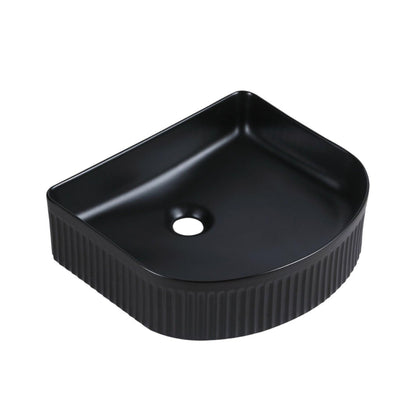 MERCIO CORA FLUTED ARCH ABOVE COUNTER BASIN MATTE BLACK 410MM