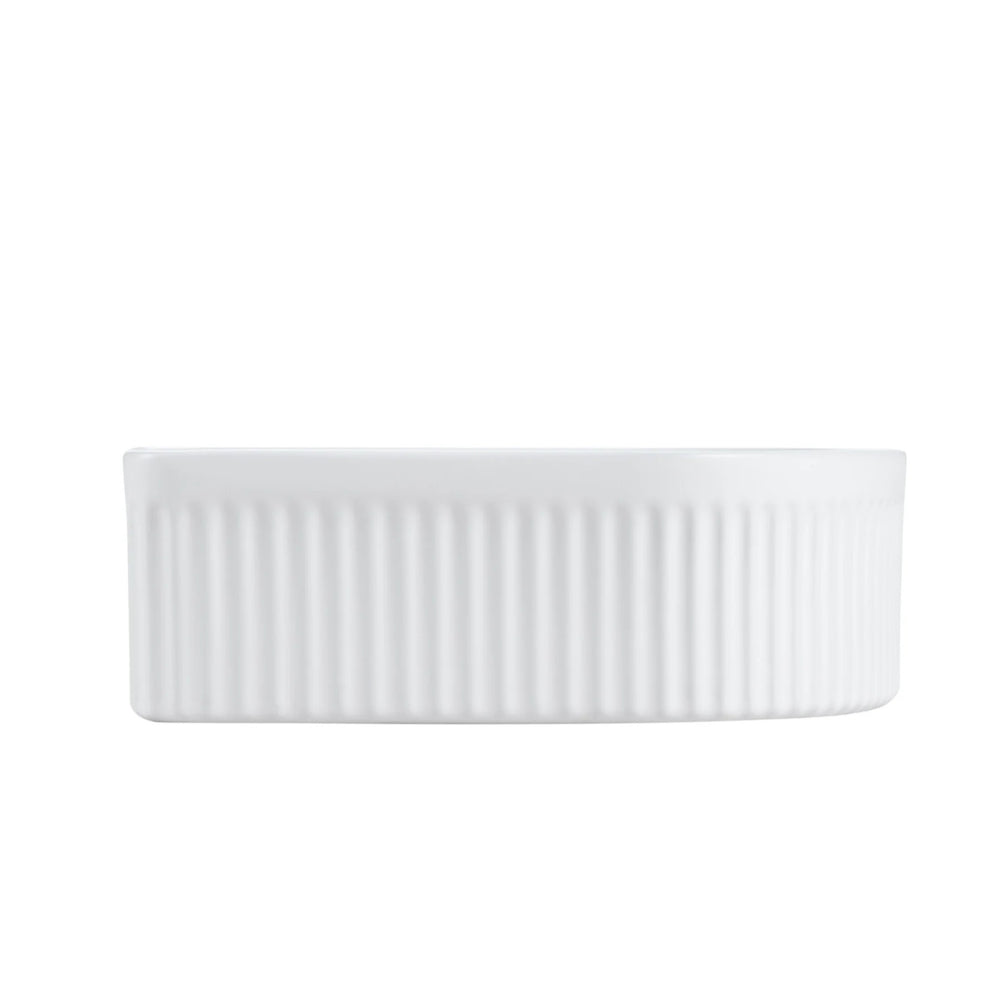 MERCIO CORA FLUTED ARCH ABOVE COUNTER BASIN MATTE WHITE 410MM