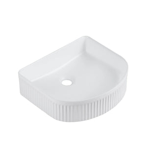 MERCIO CORA FLUTED ARCH ABOVE COUNTER BASIN MATTE WHITE 410MM