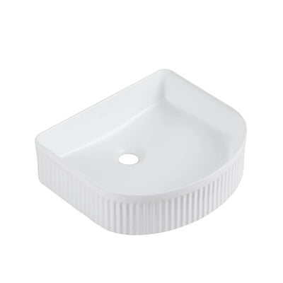 MERCIO CORA FLUTED ARCH ABOVE COUNTER BASIN MATTE WHITE 410MM