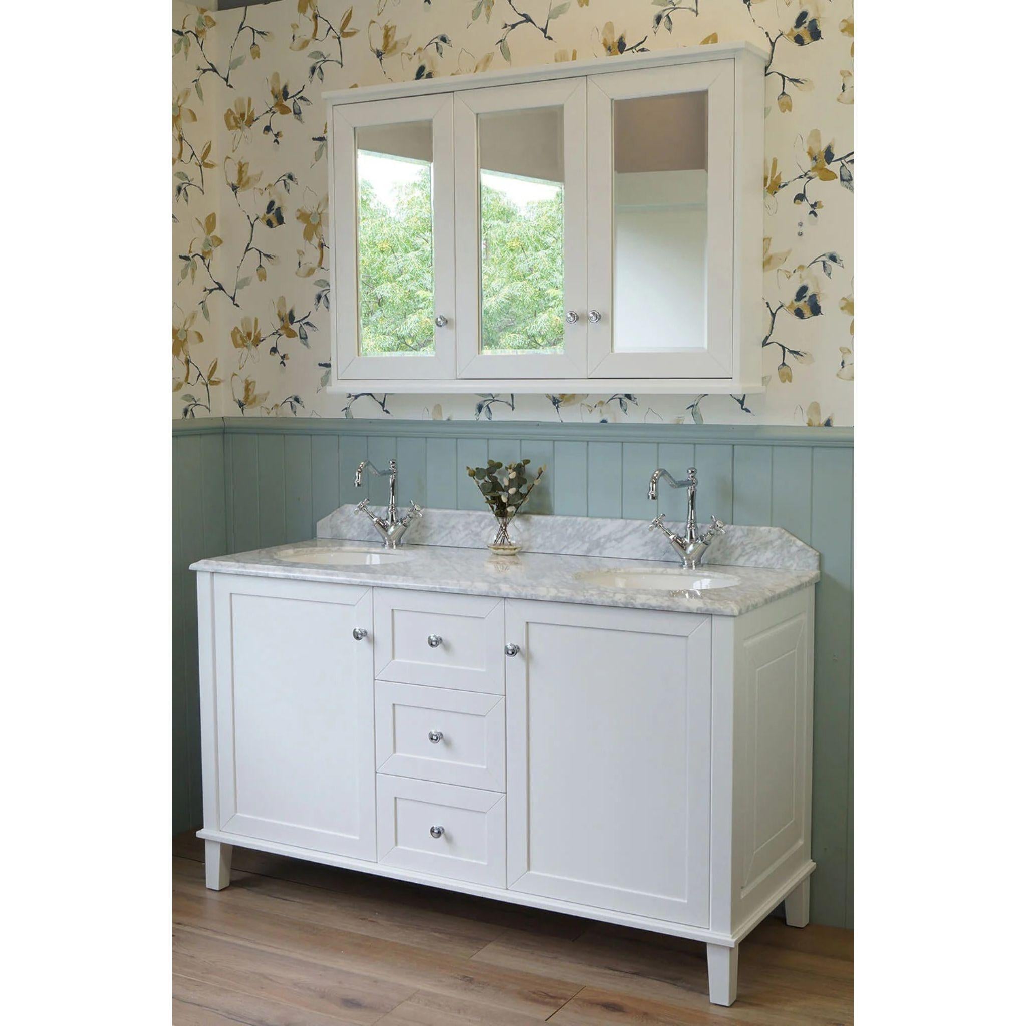 TURNER HASTINGS COVENTRY SATIN WHITE MIRROR SHAVING CABINET 1200X810MM