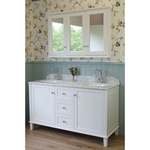 TURNER HASTINGS COVENTRY SATIN WHITE MIRROR SHAVING CABINET 1200X810MM