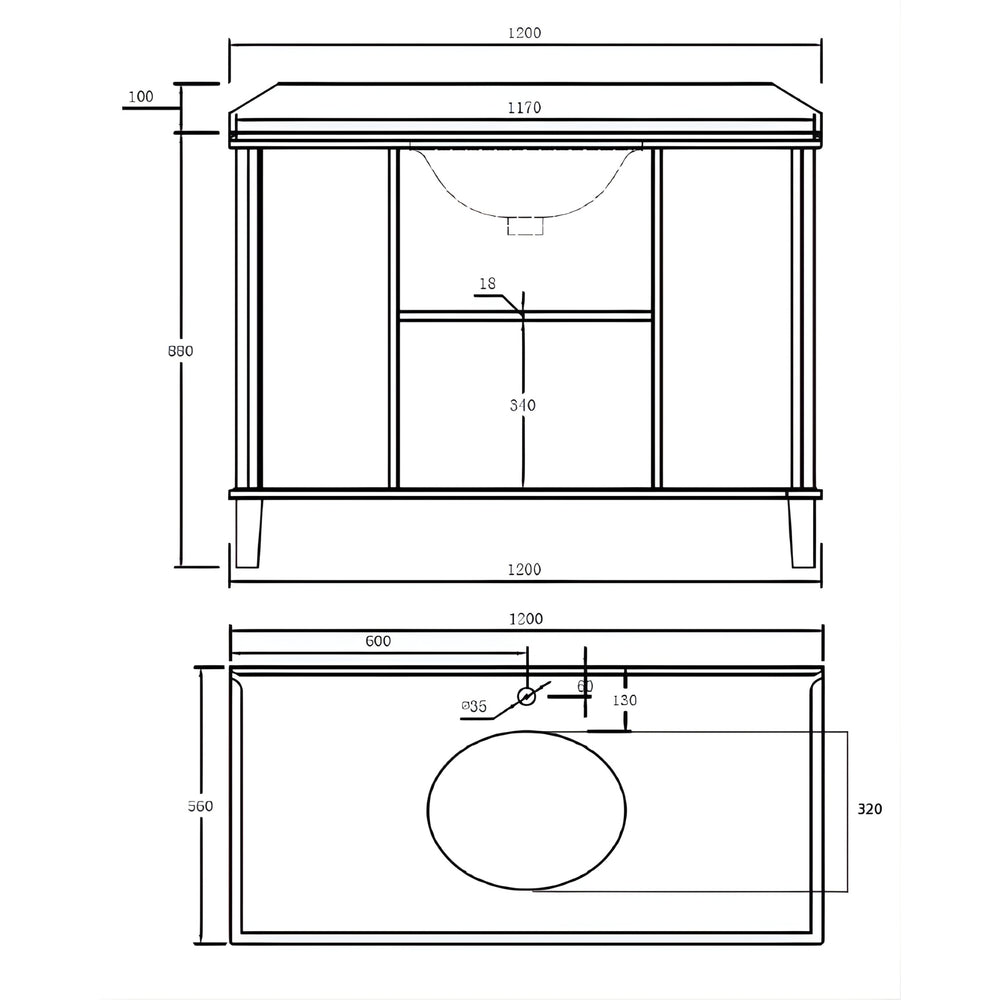 TURNER HASTINGS COVENTRY SATIN WHITE 1200MM SINGLE BOWL FLOOR STANDING VANITY PACKAGE