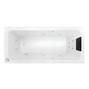 DECINA CORTEZ INSET CONTOUR SPA BATH GLOSS WHITE (AVAILABLE IN 1520MM AND 1670MM) WITH 12-JETS