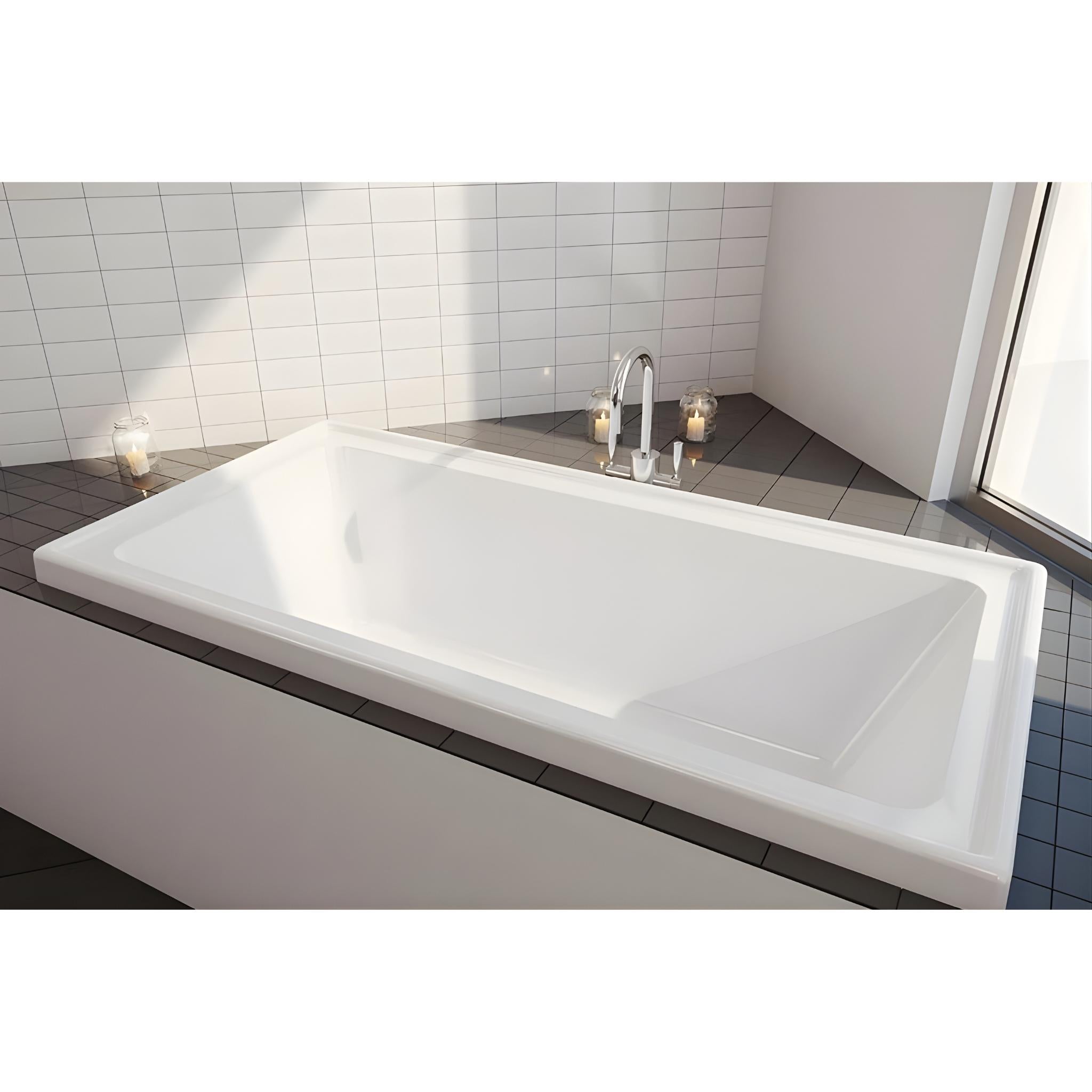 DECINA CORTEZ INSET BATH GLOSS WHITE (AVAILABLE IN 1520MM AND 1670MM)
