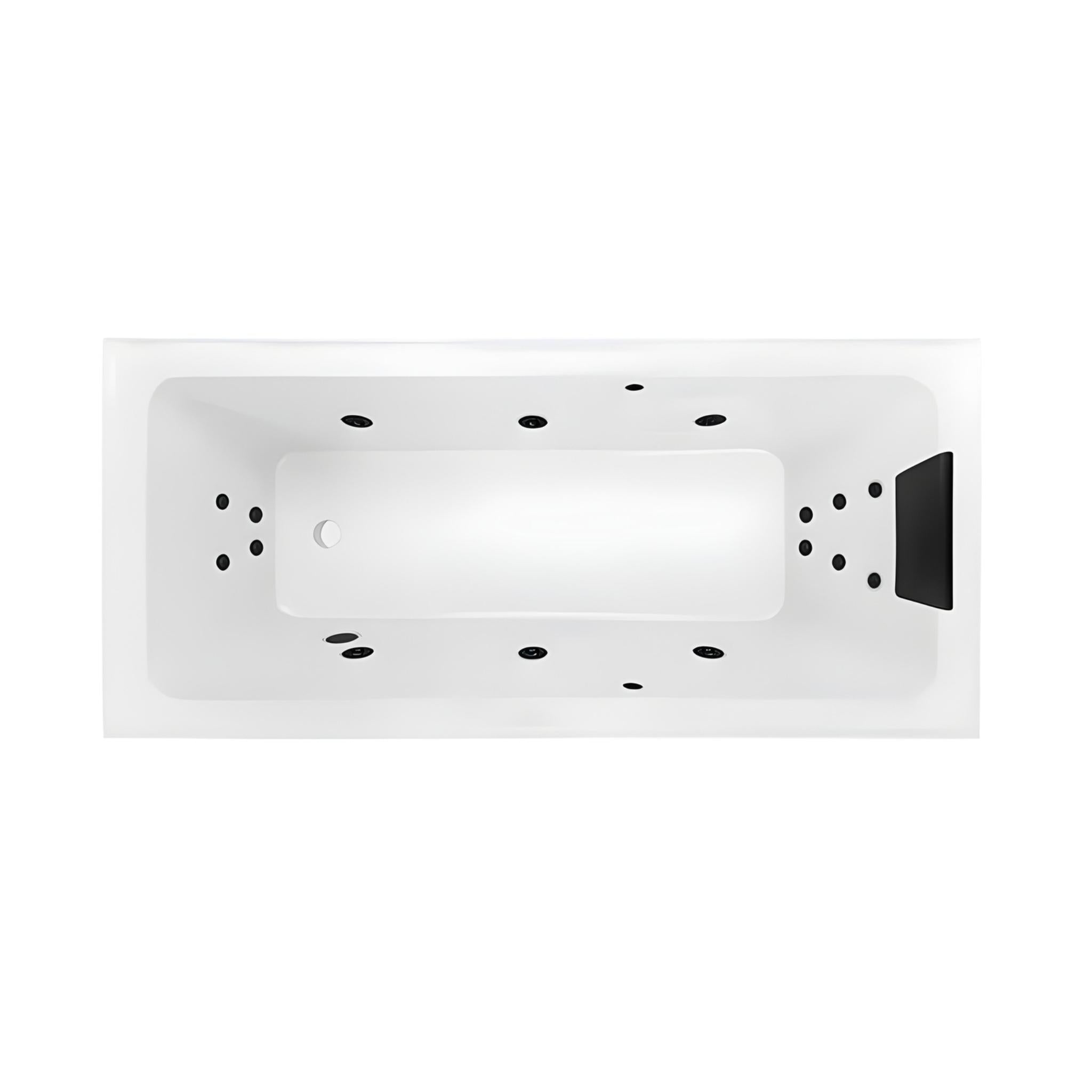 DECINA CORTEZ INSET DOLCE VITA SPA BATH GLOSS WHITE 1670MM WITH 16-JETS