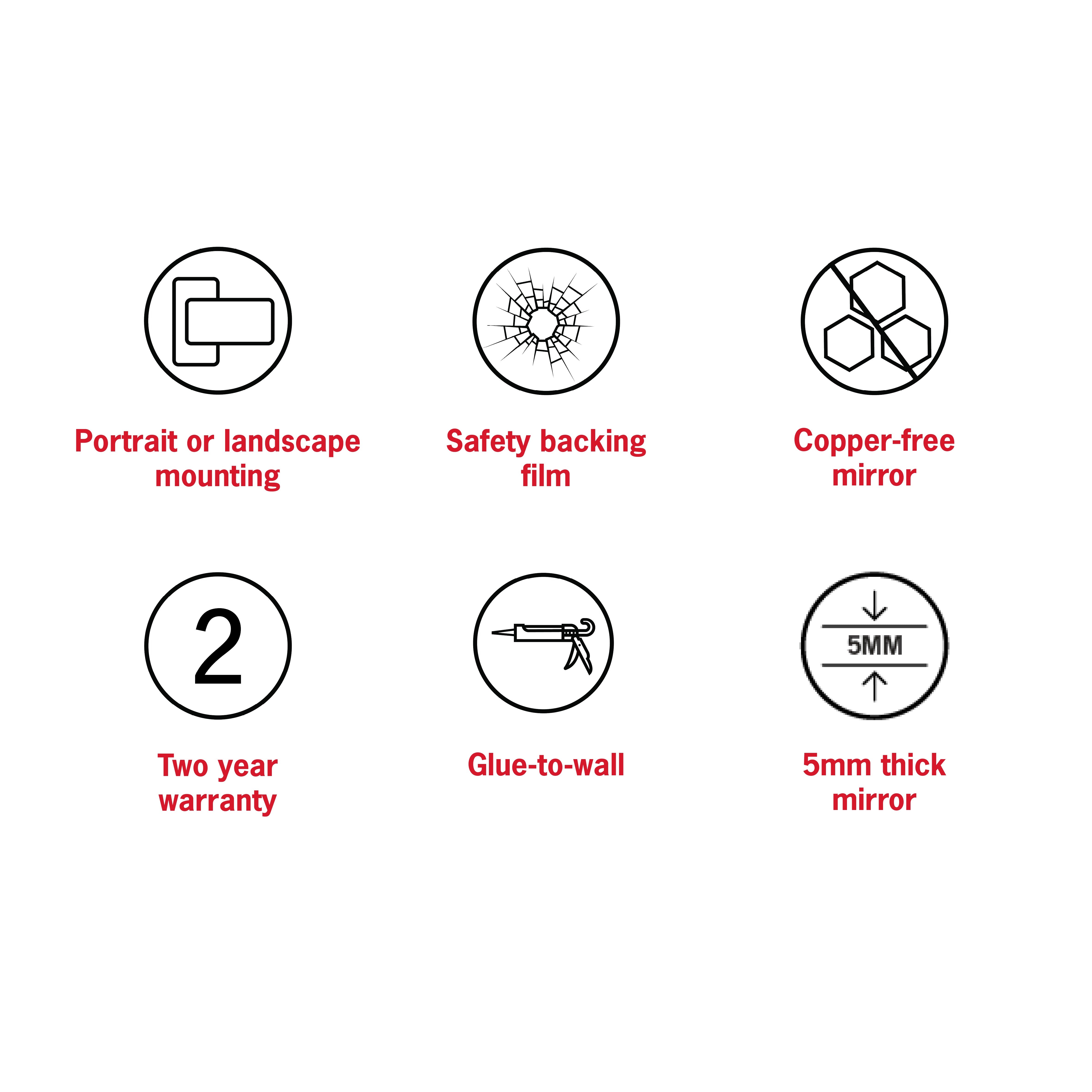 THERMOGROUP ABLAZE OVAL POLISHED EDGE GLUE MIRROR 750X900MM