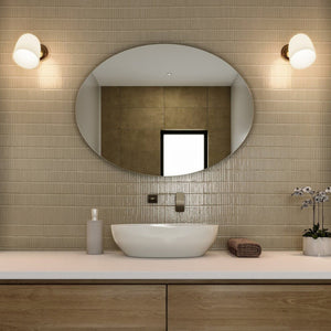 THERMOGROUP ABLAZE OVAL POLISHED EDGE MIRROR WITH DEMISTER 750X900MM
